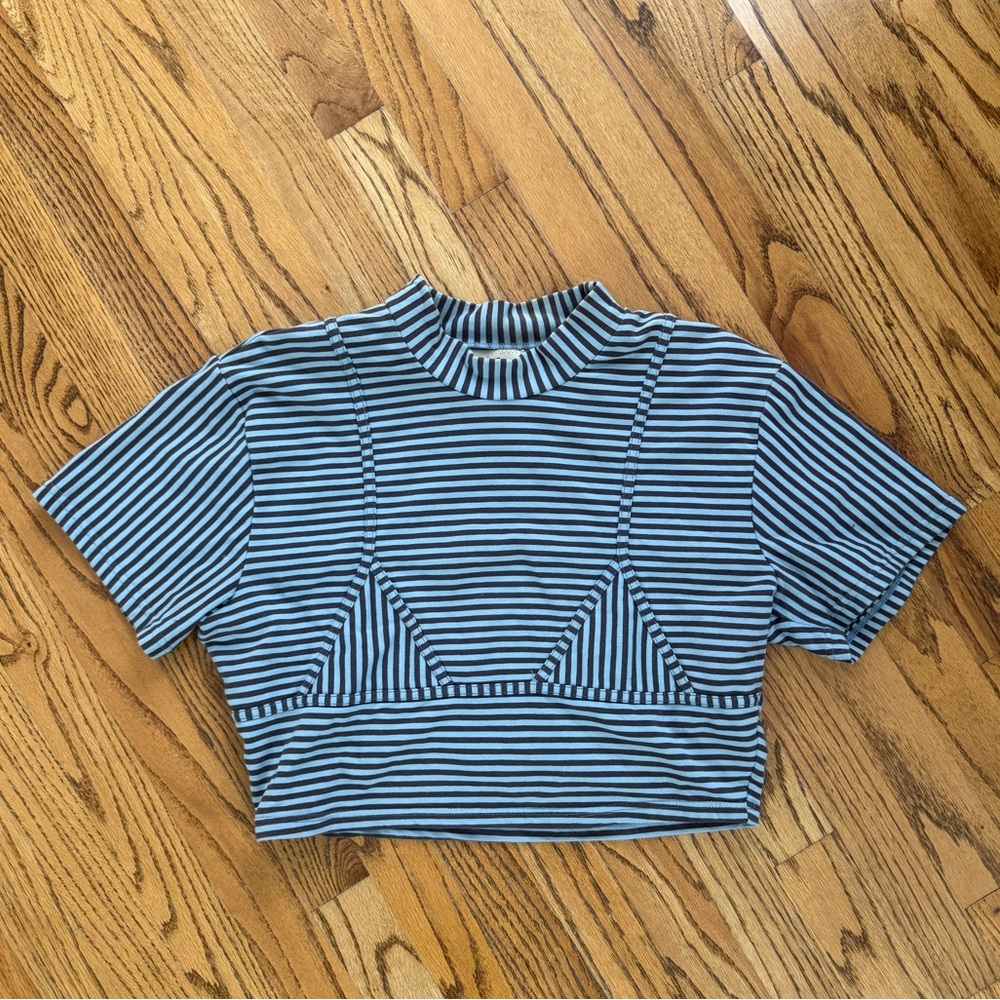 Fashion Brand Company striped bikini crop top